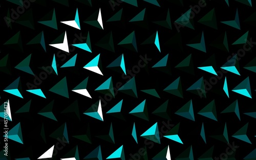 Dark Green vector backdrop with lines, triangles.