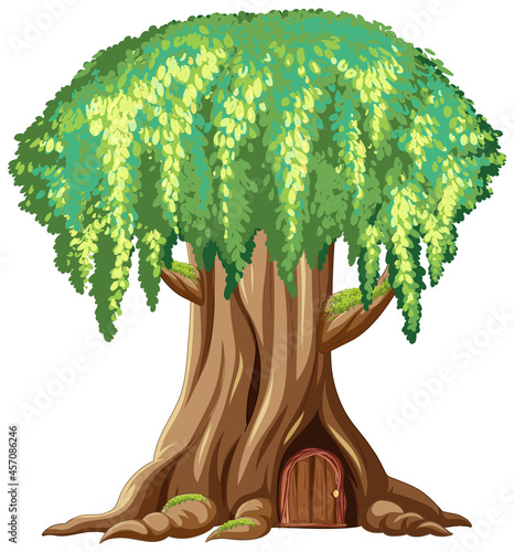 Fantasy huge tree on white background