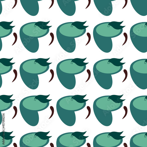 seamless pattern mint tea cup vector
