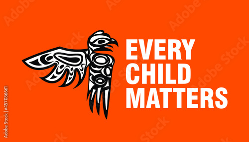 Every Child Matters Logo Design. Vector Illustration. Canadian Indigenous Tragedy Illustration.