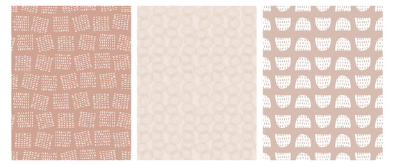 Crédence de cuisine Formes géométriques patrons Motif abstrait spirales beige enfantin  © Magdalena