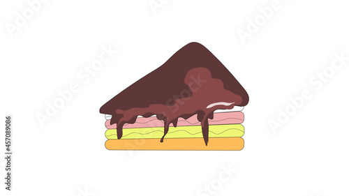 chocolate cake isolated on white