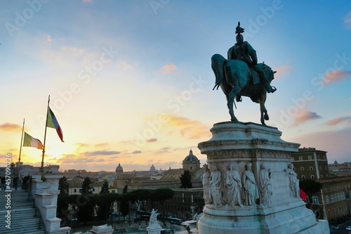 monument to peter the great in moscow russia, photo as a background in old italian roman capital city, rome, italy