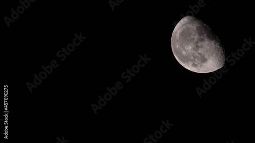 moon in the night half-moon