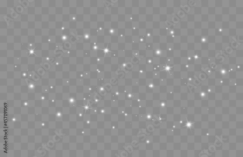 Vector glowing stars. Glitter effect isolated on transparent background. Magic Christmas lights. Vector illustration