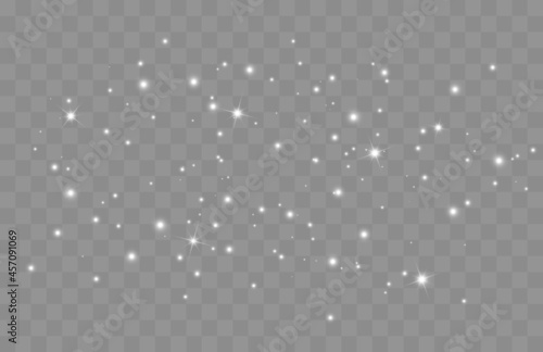 Vector glowing stars. Glitter effect isolated on transparent background. Magic Christmas lights. Vector illustration