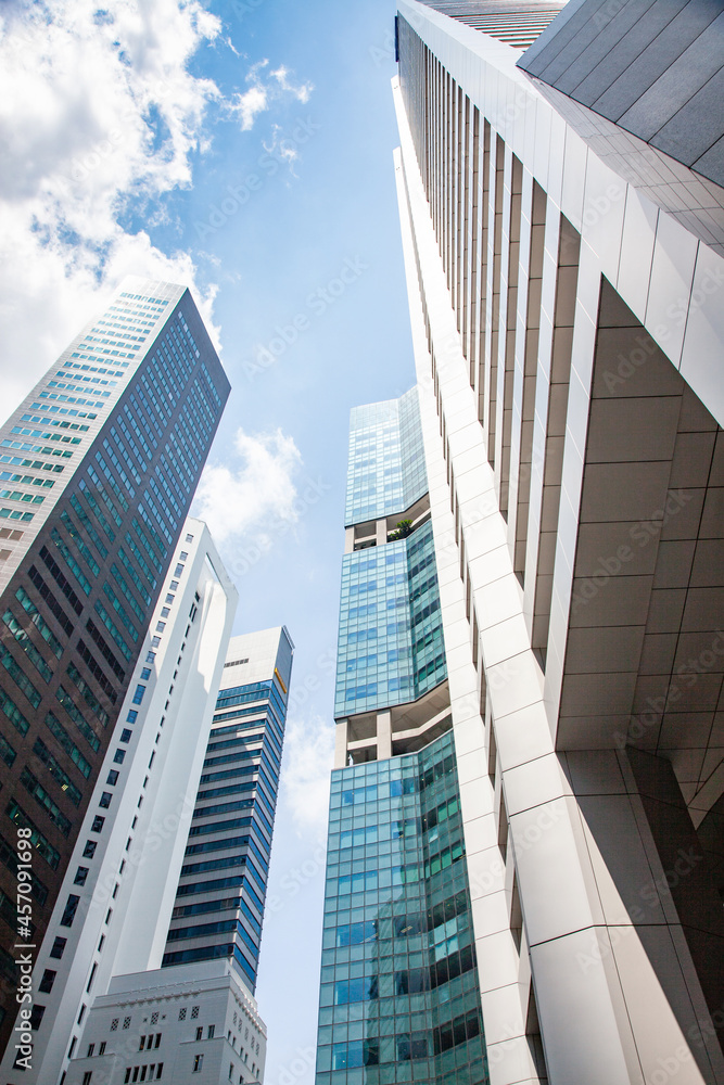 skyscrapers in the city business district