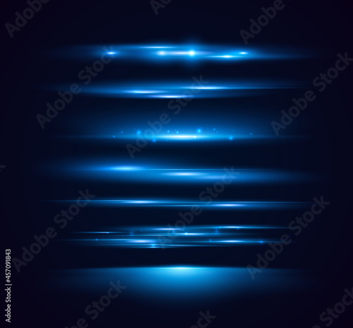 Set of shining sparkles and lens flares. Glowing lights isolated on transparent background. Vector illustration