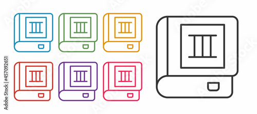 Set line Book icon isolated on white background. Third volume. Set icons colorful. Vector