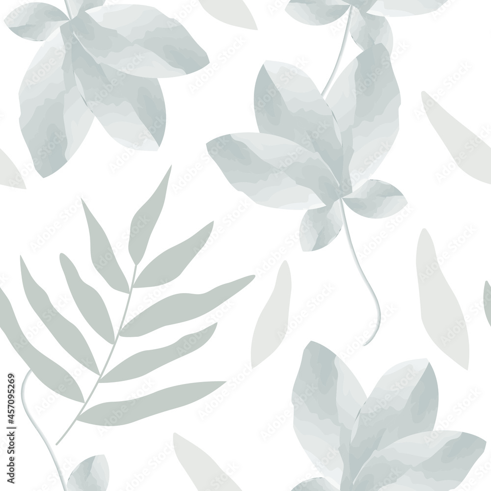 Fototapeta premium Pale watercolour illustration on white background. Seamless pattern. Vector illustration.