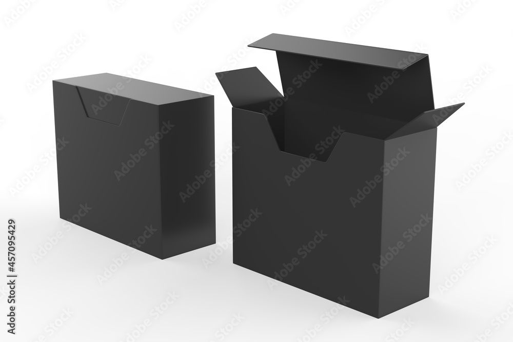 hard box with window set mock-up. Good for packaging design. 3d illustration hard box with window set mock-up. Good for packaging design. 3d illustration