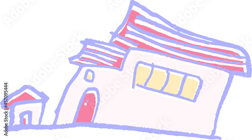 子供が描いた家のかわいい落書き お家 一軒家
