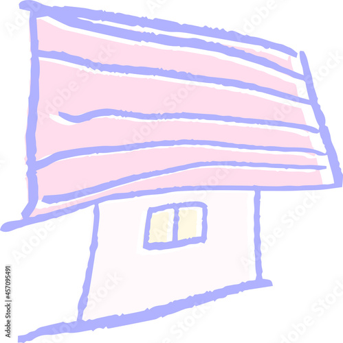 子供が描いた家のかわいい落書き お家 一軒家