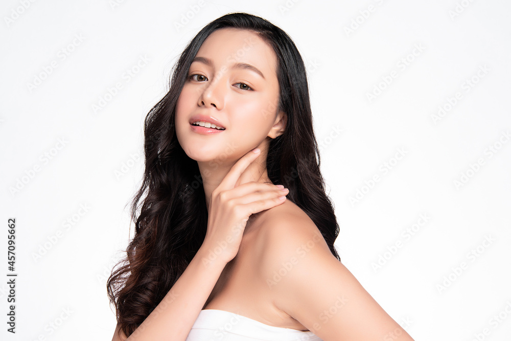 Beautiful young asian woman with clean fresh skin on white background, Face care, Facial treatment, Cosmetology, beauty and spa, Asian women portrait. Beautiful young asian woman with clean fresh skin on white background, Face care, Facial treatment, Cosmetology, beauty and spa, Asian women portrait.