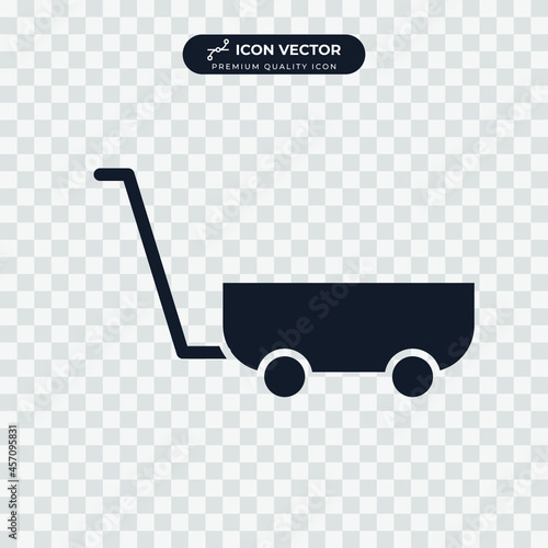 Handcart or Wheelbarrow icon symbol template for graphic and web design collection logo vector illustration