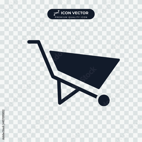 Handcart or Wheelbarrow icon symbol template for graphic and web design collection logo vector illustration