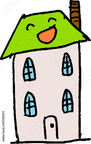 子供が描いた家のかわいい落書き お家 一軒家
