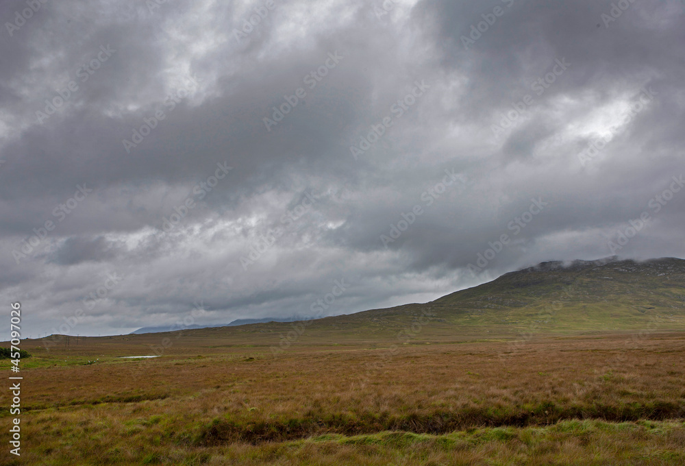 Connemara. West Ireland. Heather and peet fields. Hills. Connemara. West Ireland. Heather and peet fields. Hills.