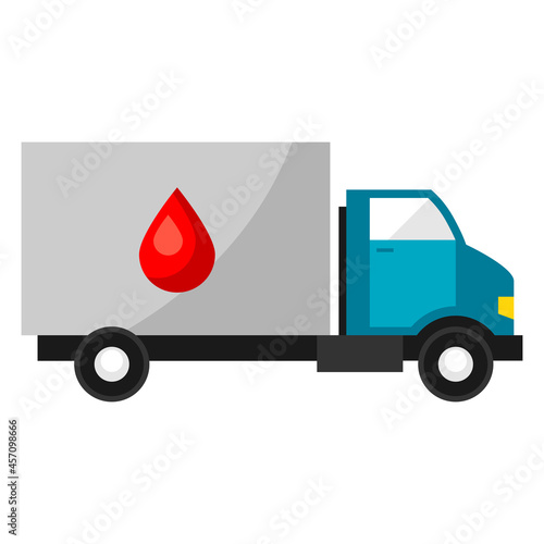 Illustration of mobile blood transfusion station. Object for medicine and health.
