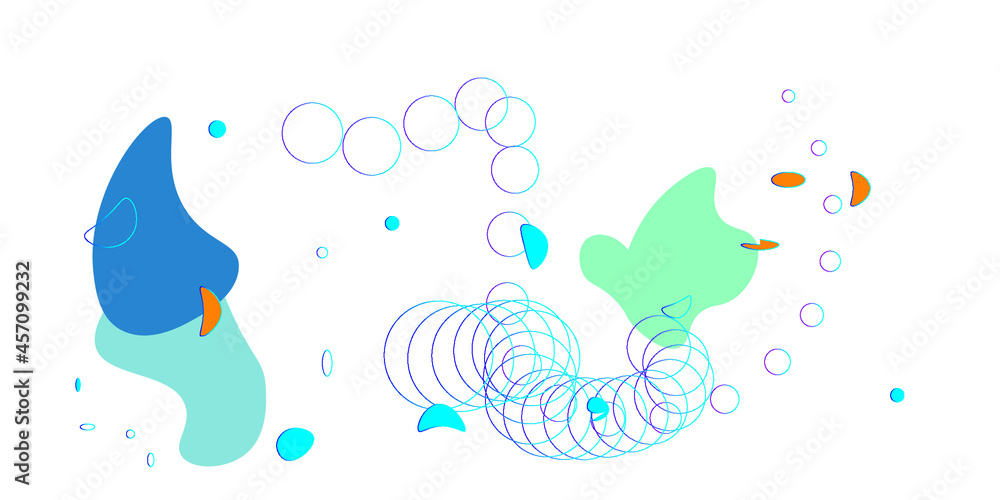 Fototapeta premium blue and green paint splashes