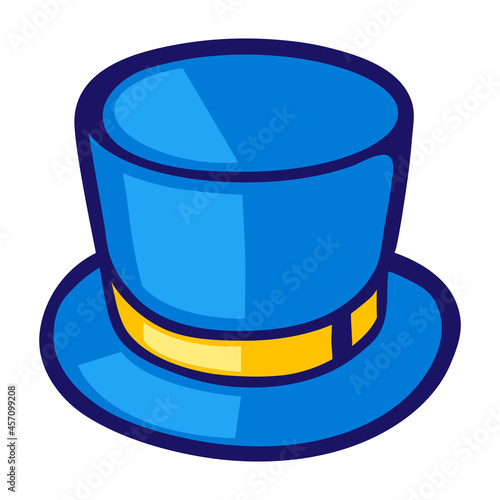 Illustration of cylinder hat in cartoon style. Cute funny object.