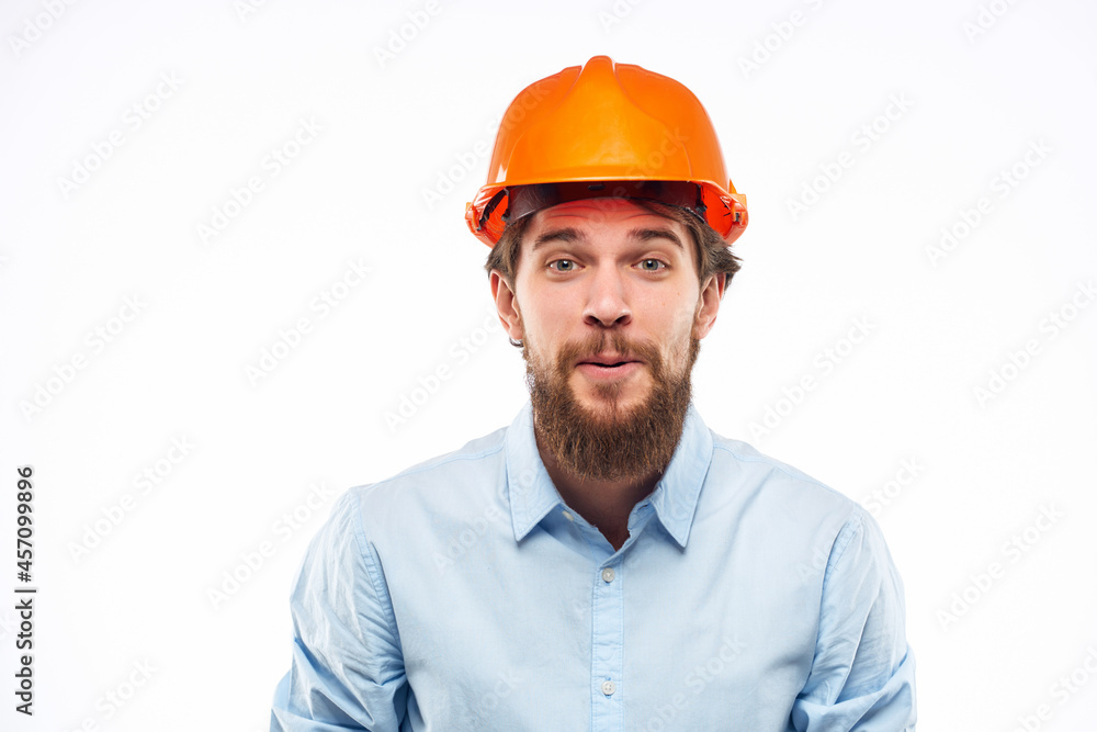 man in shirt orange helmet engineer professional work man in shirt orange helmet engineer professional work
