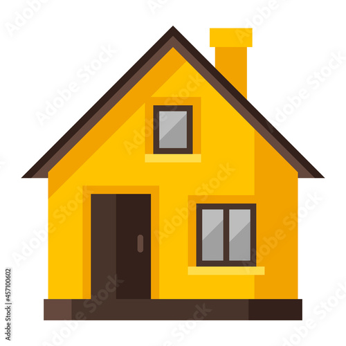 Illustration of house. Housing construction item. Industrial symbol.
