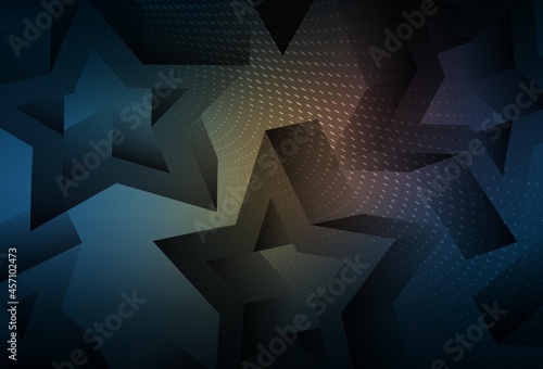 Dark Blue, Yellow vector backdrop with small and big stars.