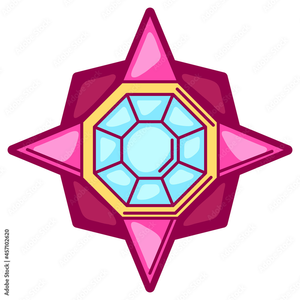 Illustration of medallion in cartoon style. Cute funny object. Illustration of medallion in cartoon style. Cute funny object.