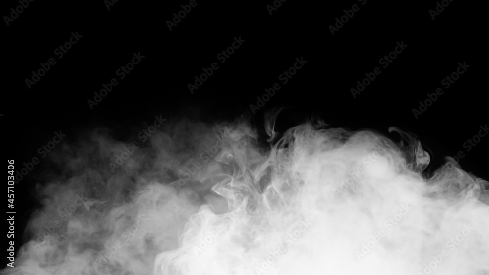 White smoke or fog isolated on black background. White smoke or fog isolated on black background.