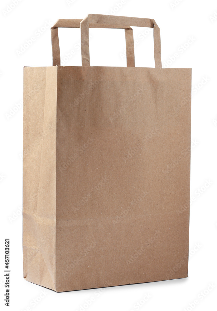 Kraft shopping paper bag isolated on white Kraft shopping paper bag isolated on white