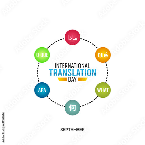 vector graphic of international translation day good for international translation day celebration. flat design. flyer design.flat illustration.