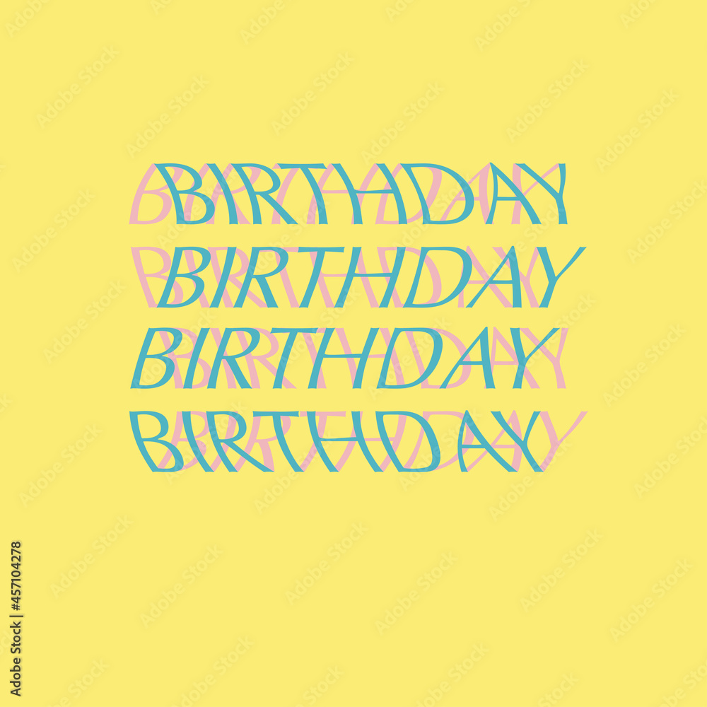 thank you card. Happy Birthday text.Greeting Card Vector Illustration.continuous line drawing, banner, poster, flyers, emblem or logo design. thank you card. Happy Birthday text.Greeting Card Vector Illustration.continuous line drawing, banner, poster, flyers, emblem or logo design.