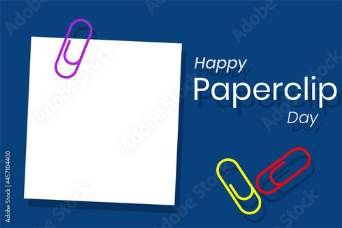 National Paperclip Day. Holiday concept. Template for background, banner, card, poster with text inscription. Vector EPS10 illustration