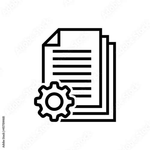 Document vector icon set. technical documentation illustration sign collection. manual symbol.