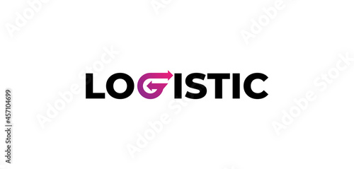 Logistic logo, letter g and arrow combination, Flat style  Logo Design Template, vector illustration