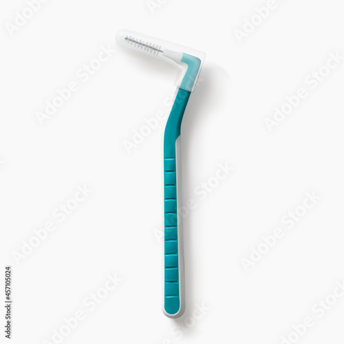 Toothbrush for interdental spaces isolated realistic 3d vector illustration. Tooth dental hygiene
