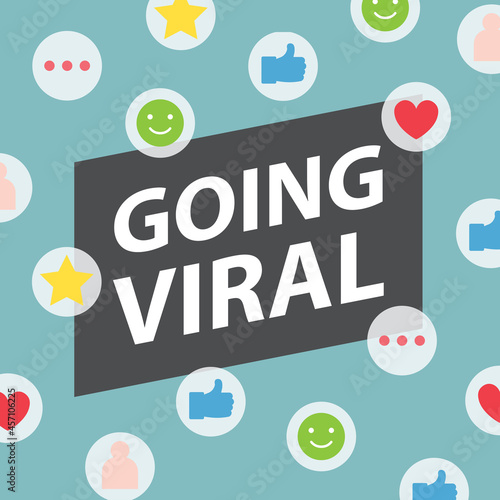 going viral concept with social media reactions icons- vector illustration photo