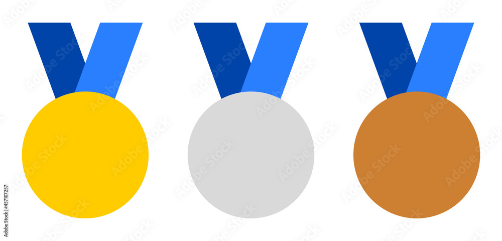 Medal Icon Set including Top Three 1st Gold 2nd Silver 3rd Bronze ...