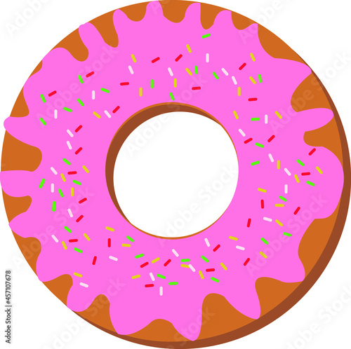 Donut in colored sweet glaze
