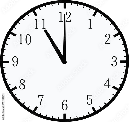 Simple illustration design for 11 o'clock
