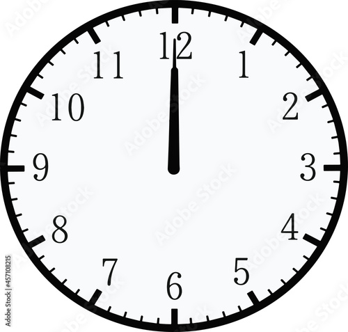 Simple illustration design for 12 o'clock