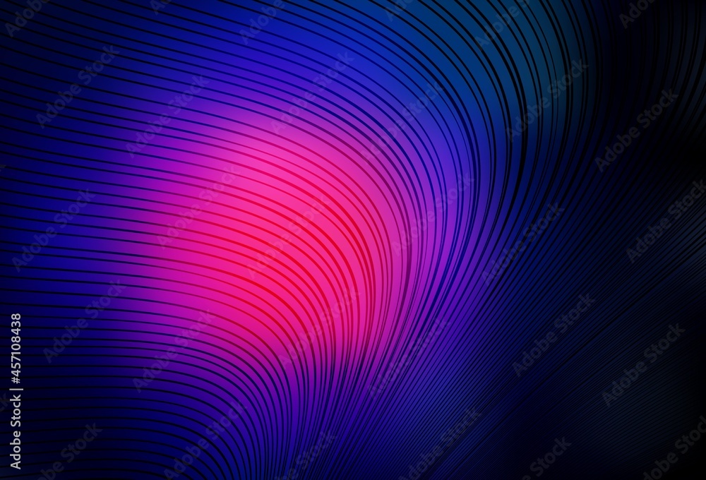Dark Pink, Blue vector background with curved lines. Dark Pink, Blue vector background with curved lines.