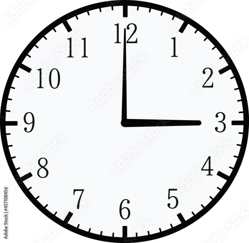 Simple illustration design for 3 o'clock