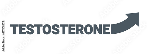 High testosterone level icon. Laboratory treatment testosterone high arrow