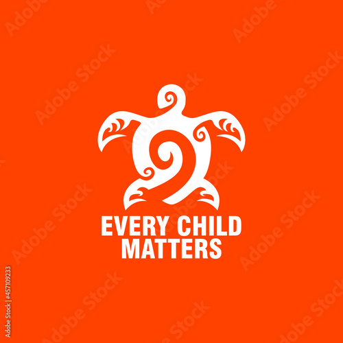 Every Child Matters and Orange Shirt Day Canada. 30 September. Memorial in tribute to aboriginal children whose remain found in Residential School in Kamloops, Canada. T-shirt Design.