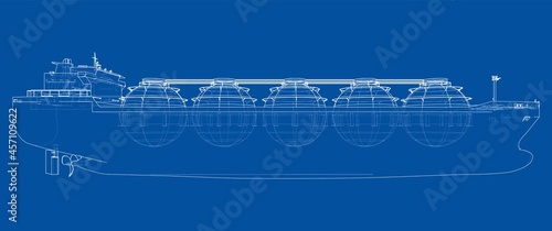 Large gas tanker or LNG carrier. Vector
