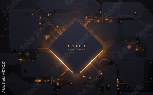 Abstract technology background with lights effect