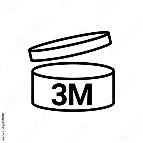 Pao symbol logo cosmetic life. 3 Month expiry open shelf jar expiration pao month icon