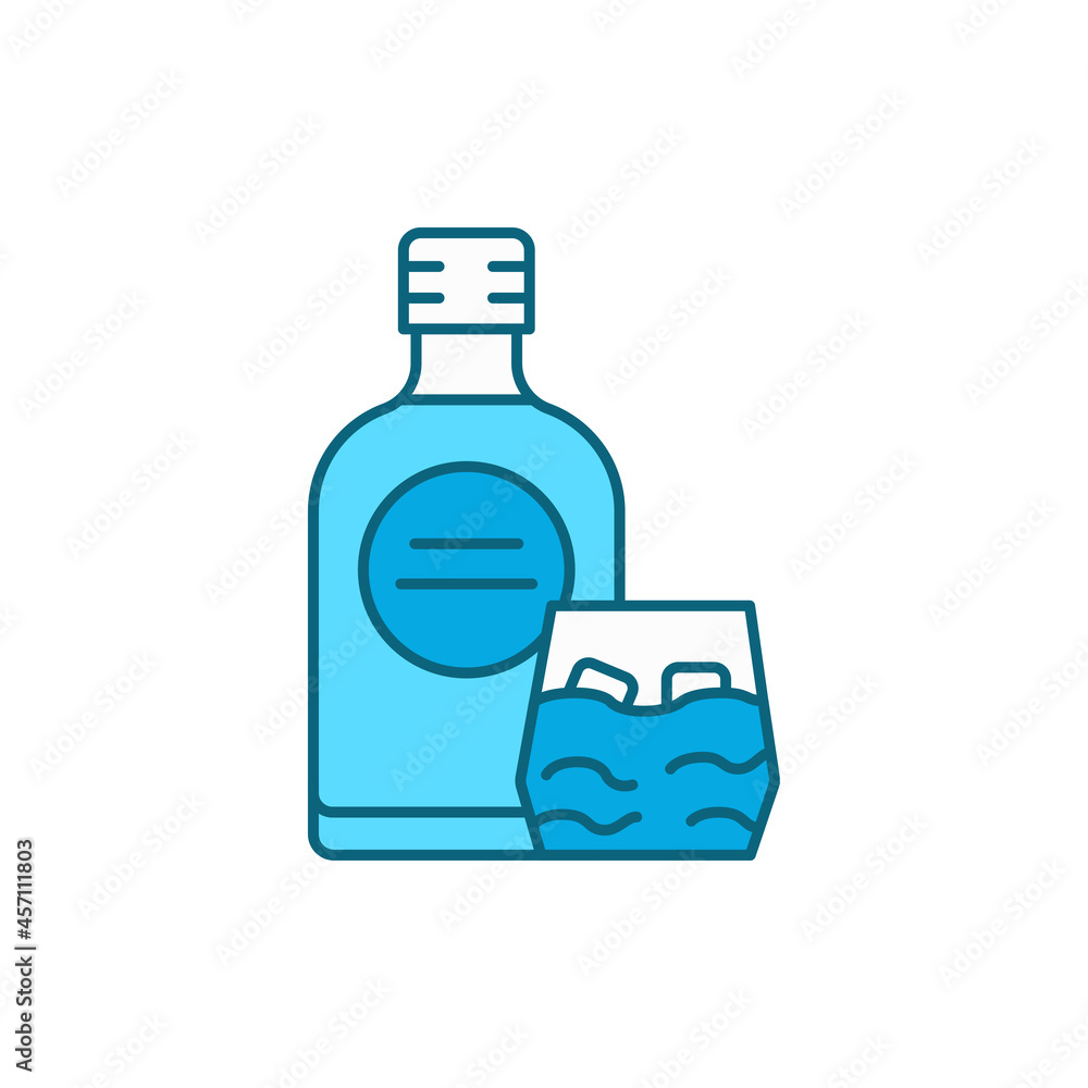Cottonseed vegetable oil glass bottle color line icon. Cottonseed vegetable oil glass bottle color line icon.